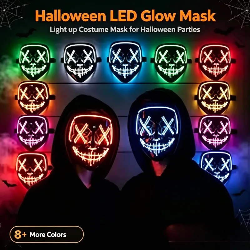 Masque de purge LED néon sans  - Led Purge Mask Halloween avis et prix