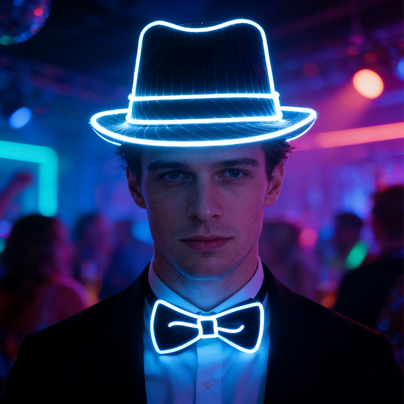 Hommes cadeau néon EL fil bril - Glow In The Dark Party Glasses avis et prix