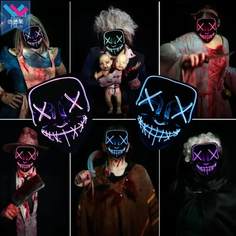 Masque de purge LED néon sans  - Led Purge Mask Halloween avis et prix