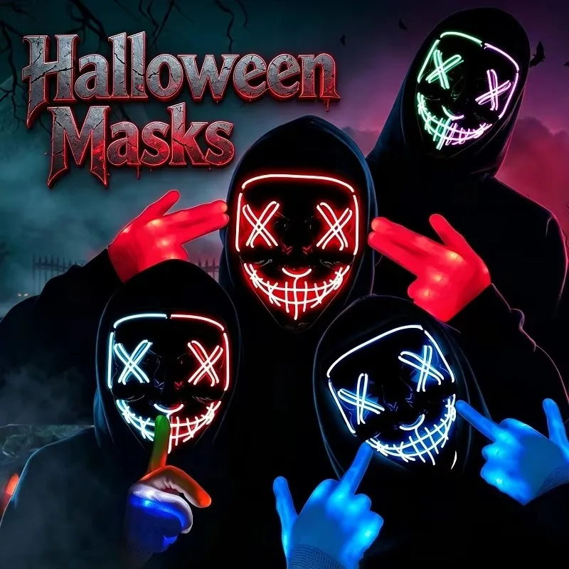 Masque de purge LED néon sans  - Led Purge Mask Halloween avis et prix