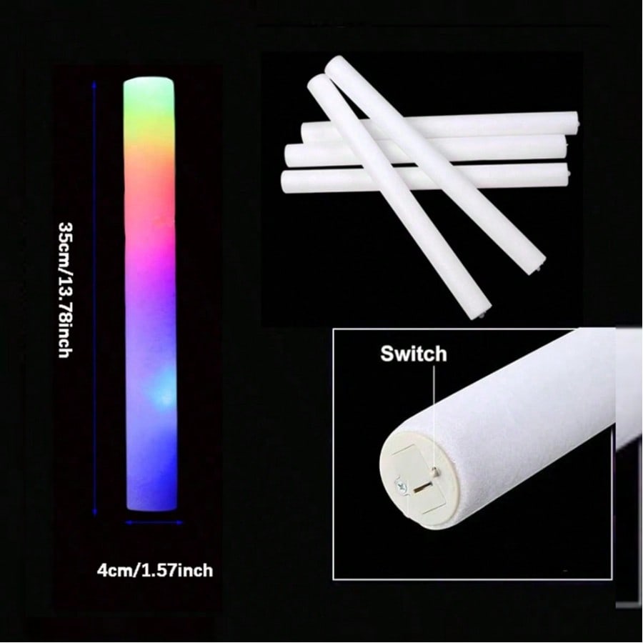 105 bâtonnets lumineux en mous - Flashing Led Foam Sticks Party avis et prix